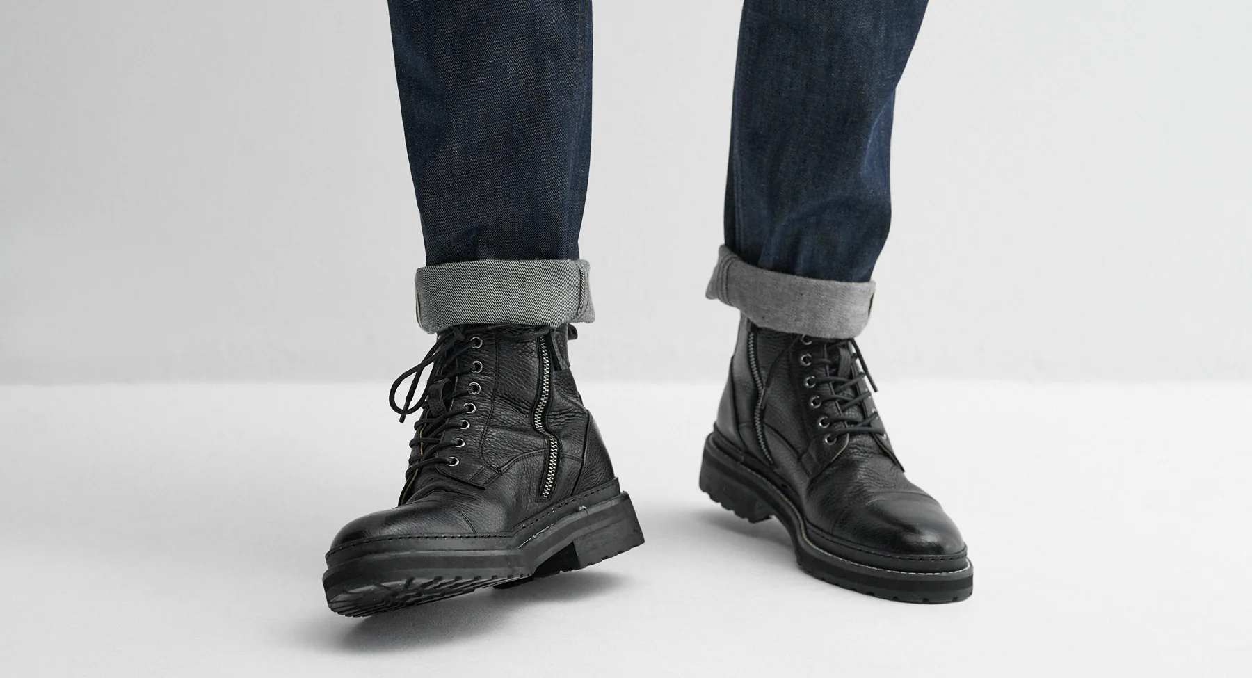 Kamma Deer Leather Military Boots - Image 9