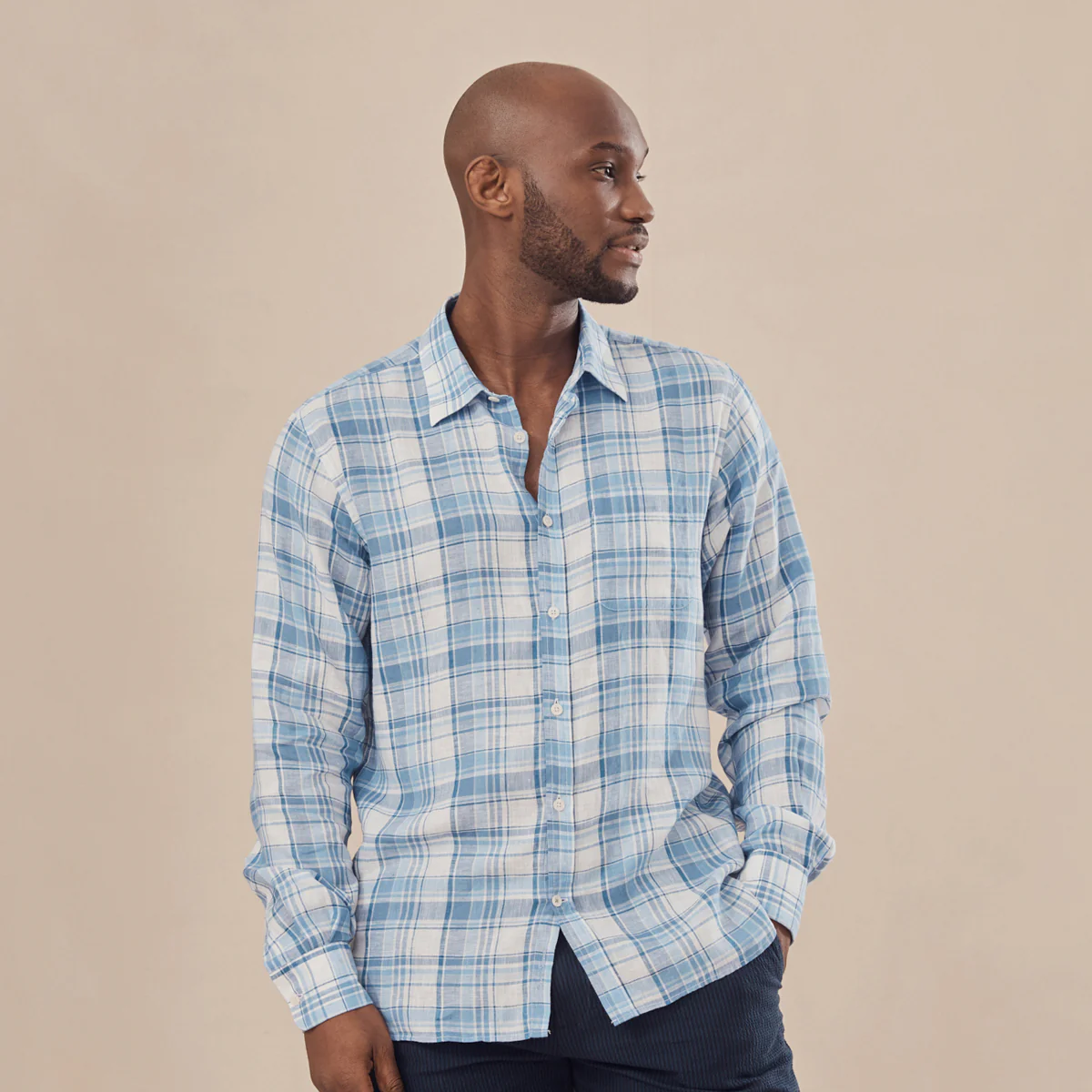 Linhares Linen Check Shirt - Image 3